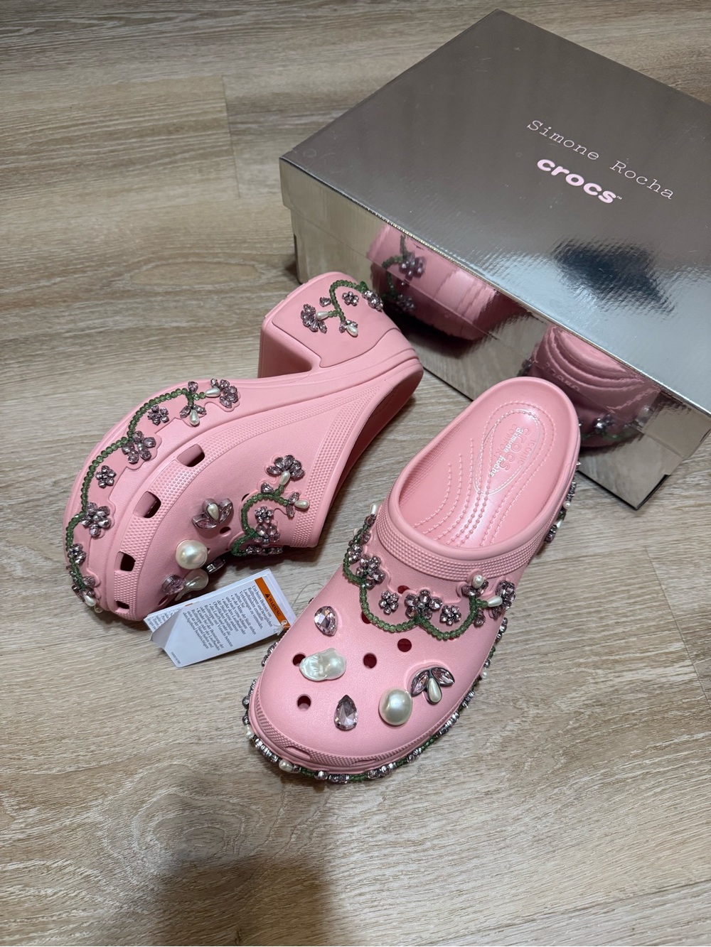 NWT Simone Rocha x Crocs Rhinestone Siren Clog Powder Pink M11
